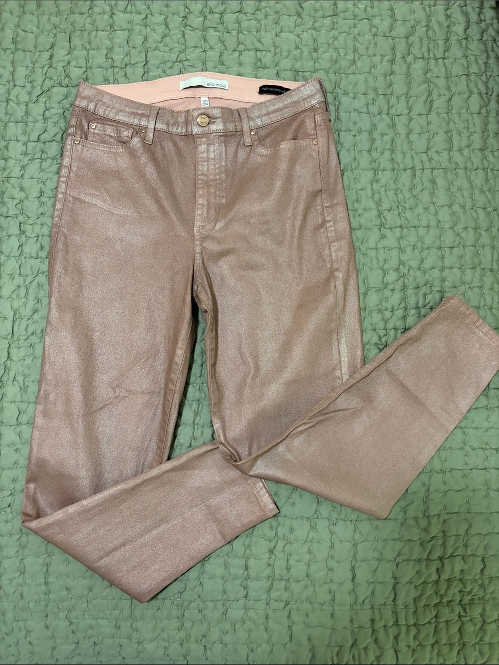 Ella Moss Blush Metallic Skinny Jeans